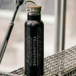 Yellowstone National Park Engraved Bottle W Bamboo Top