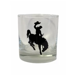Bucking Bronco Rocks Glass