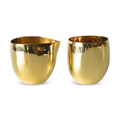 Sculpt Creamer & Sugar Set In Brass
