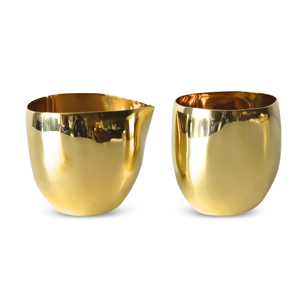 Sculpt Creamer & Sugar Set In Brass 1 Sculpt Creamer & Sugar Set In Brass