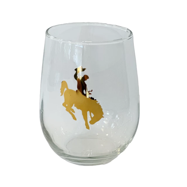 20k Gold Bronco Wine Glass 1 20k Gold Bronco Wine Glass