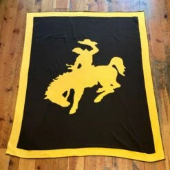 Reversible Bucking Bronco Throw Blanket