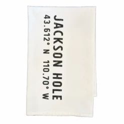 Front Page 11 Jackson Hole Coordinates Tea Towel