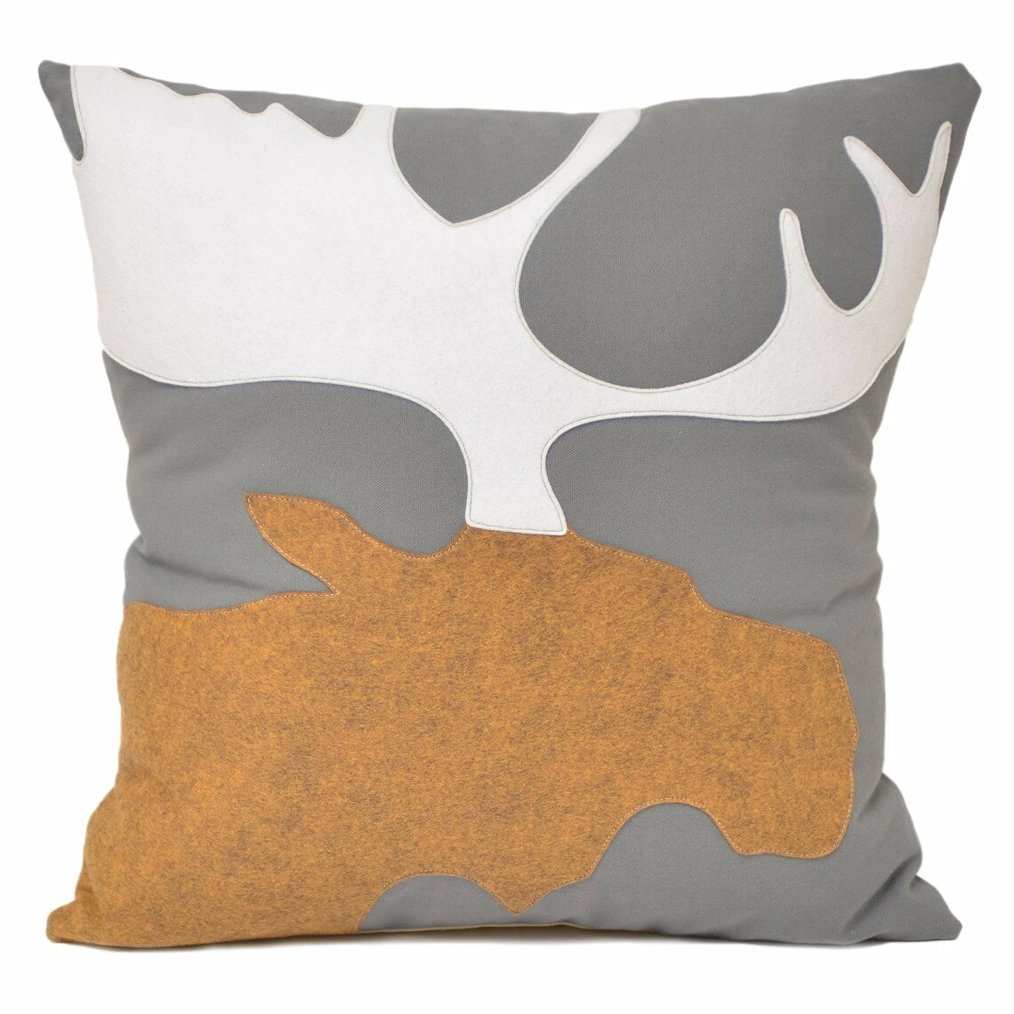 Moose With Antlers Large Decorative Throw Pillow 1 Moose With Antlers Large Decorative Throw Pillow