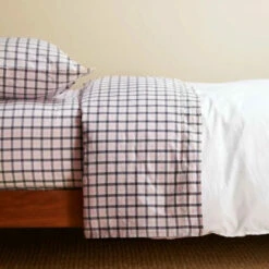 Pink & Charcoal Gingham Sheet Set