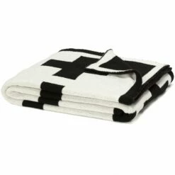 Reversible Swiss Cross Throw -Trudon shop Reversible Cross Black White w corner