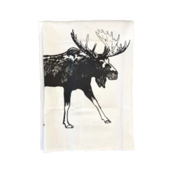Moose Screen Printed Tea Towel