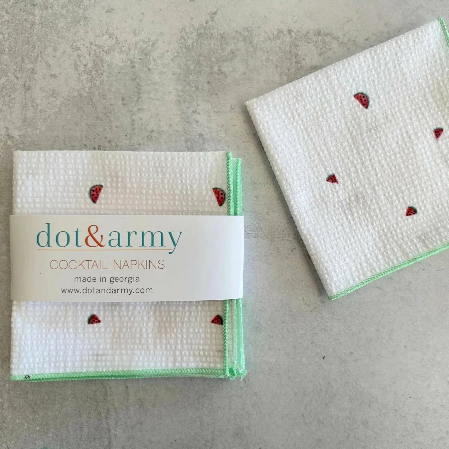 Summer Seersucker Cloth Cocktail Napkin Set 2 Summer Seersucker Cloth Cocktail Napkin Set - Image 2