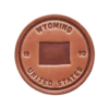 Wyoming State Silhouette Leather Coaster