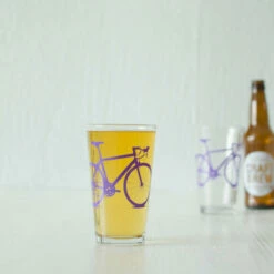 Bike Pint Glasses 4 Bike Pint Glasses -Trudon shop bike pint purple 1 grande