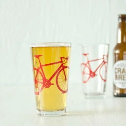 Bike Pint Glasses 2 Bike Pint Glasses -Trudon shop bike pint red 1 grande