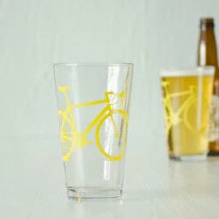 Bike Pint Glasses 10 Bike Pint Glasses -Trudon shop bike pint yellow 1 grande