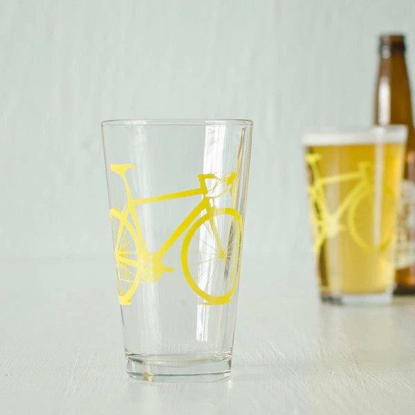 Bike Pint Glasses Bike Pint Glasses -Trudon shop bike pint yellow 1 grande