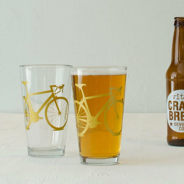 Bike Pint Glasses Bike Pint Glasses -Trudon shop gold pint grande