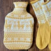Alpaca Fair Isle Hot Water Bottle - Yellow